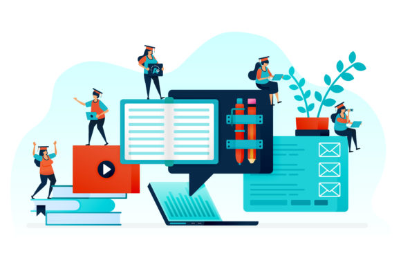 Download Illustration of E-learning for Student - Illustration Collection