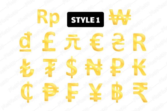 Download Gold Currency Money Icon Sign Symbol Set - Currency Collection