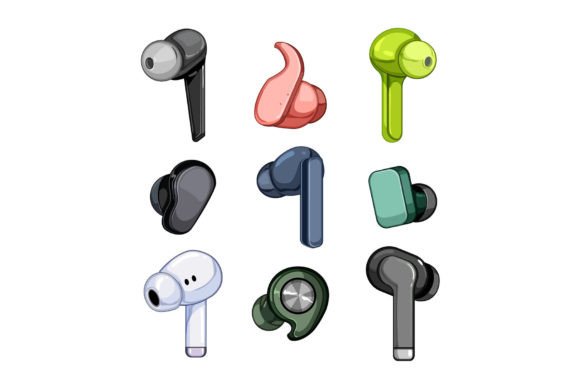 Download Wireless Earphones Set Cartoon Vector Il - Wireless Collection