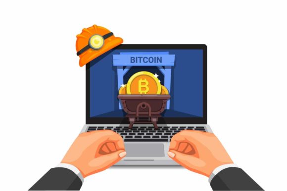 Download Hand Using Laptop Crypto Currency Mining - Currency Collection