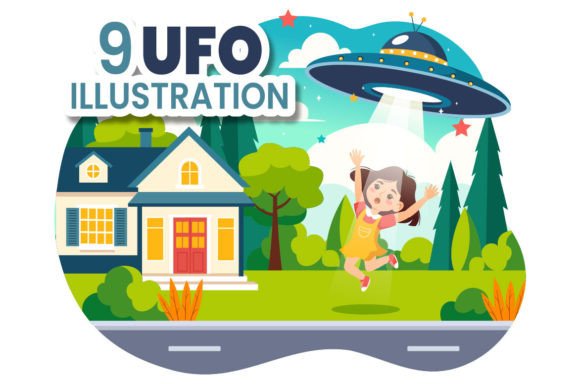 Download 9 UFO Flying Spaceship Illustration - Illustration Collection