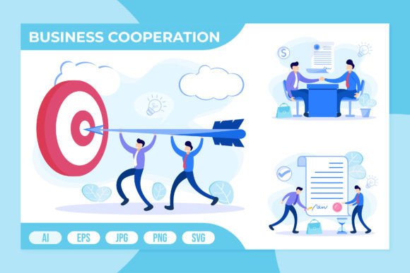 Download Business Cooperation Illustration - Illustration Collection