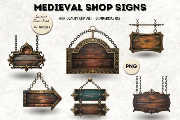 Download Medieval Shop Signs PNG Illustrations - Illustration Collection