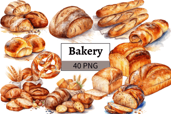 Download Watercolor Bakery Illustration Bundle - Illustration Collection
