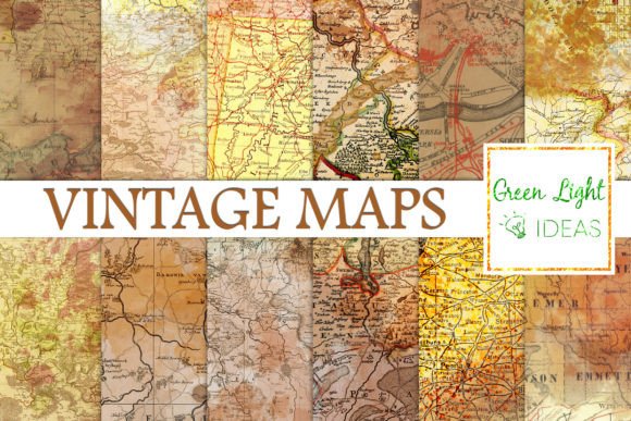 Download Vintage Maps Digital Papers, World Maps - Premium Resources