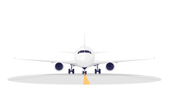 Download Airport Runway Semi Flat Illustration - Illustration Collection