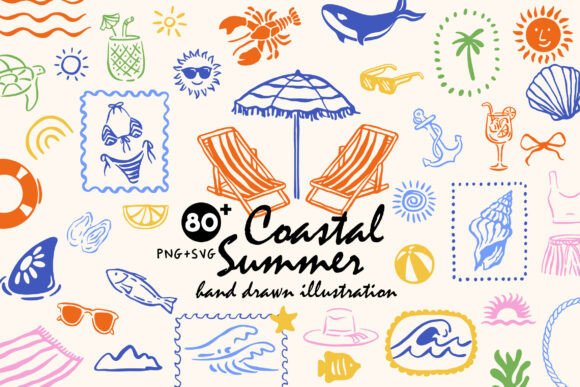 Download Coastal Summer Beach Illustration - Illustration Collection